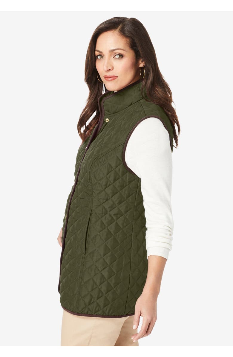 Jessica London Quilted Vest, Alternate, color, Black