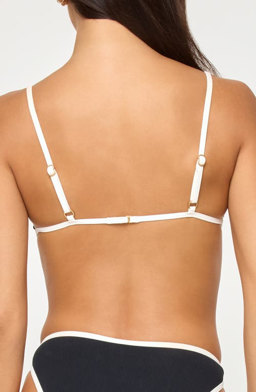 L*space Lspace Kourt Rib Bikini Top In Black/cream