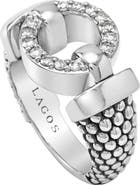 LAGOS 'Enso - Circle Game' Diamond Caviar Ring