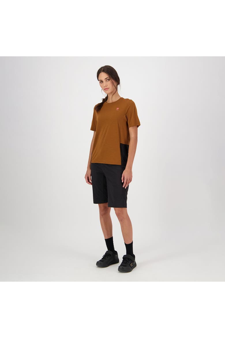 Tarn Merino Shift Short-Sleeve Shirt - Women's, Alternate, color, Caramel/Black