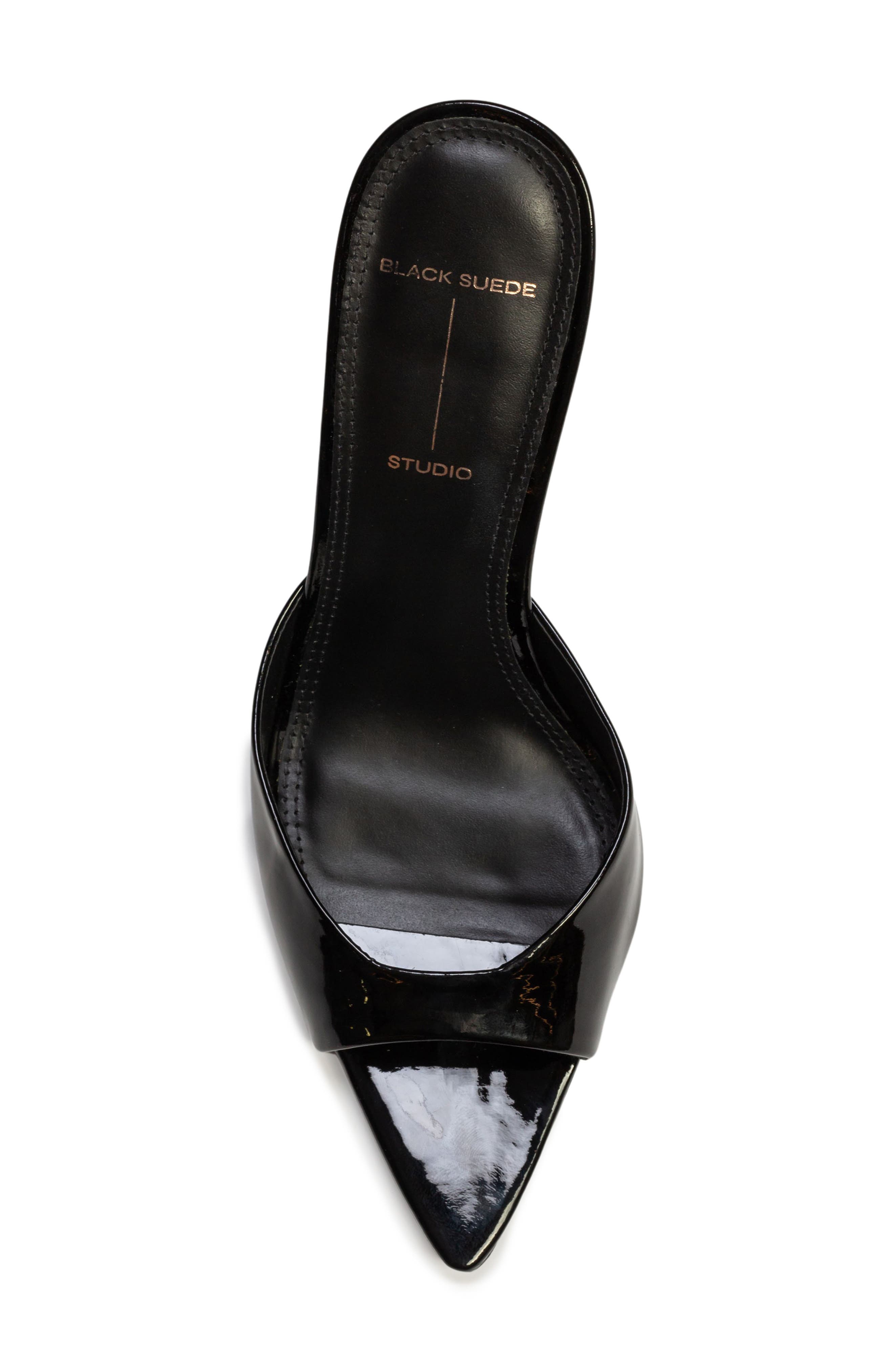 BLACK SUEDE STUDIO Brea Pointed Toe Sandal, Alternate, color, Black Patent