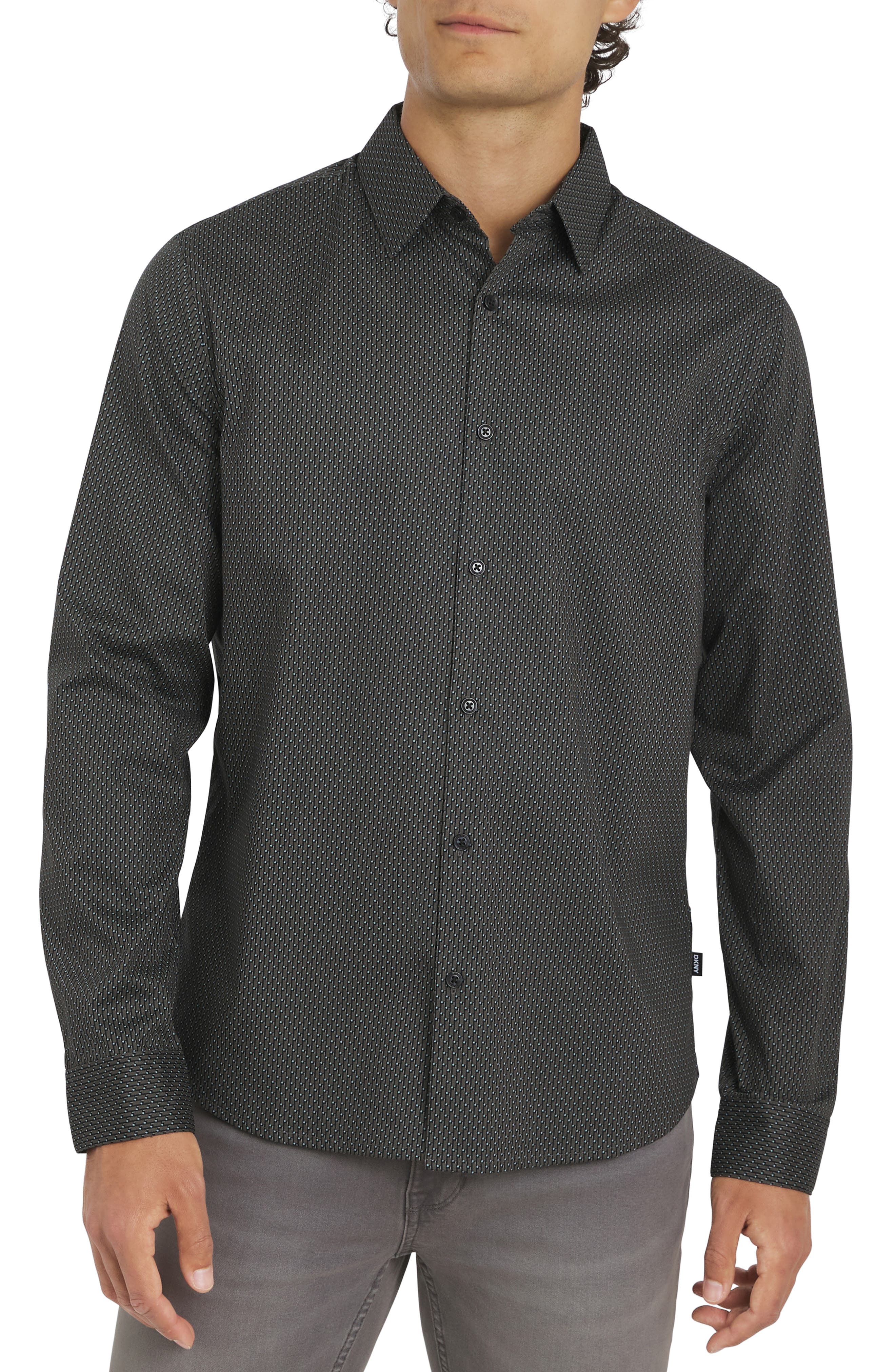 DKNY SPORTSWEAR Campbell Stretch Cotton Button-Up Shirt