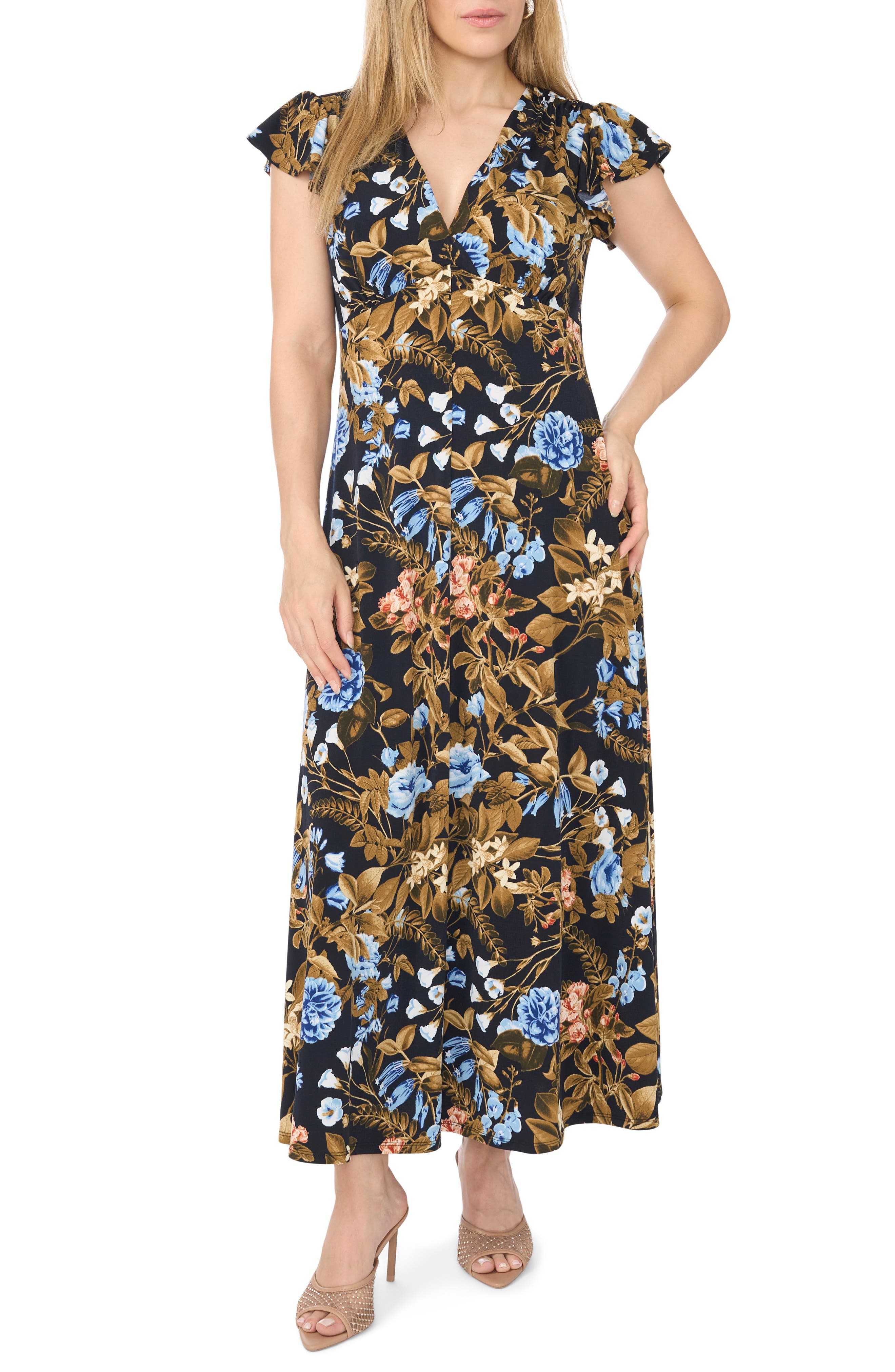 Surplice Empire Waist Maxi Dress