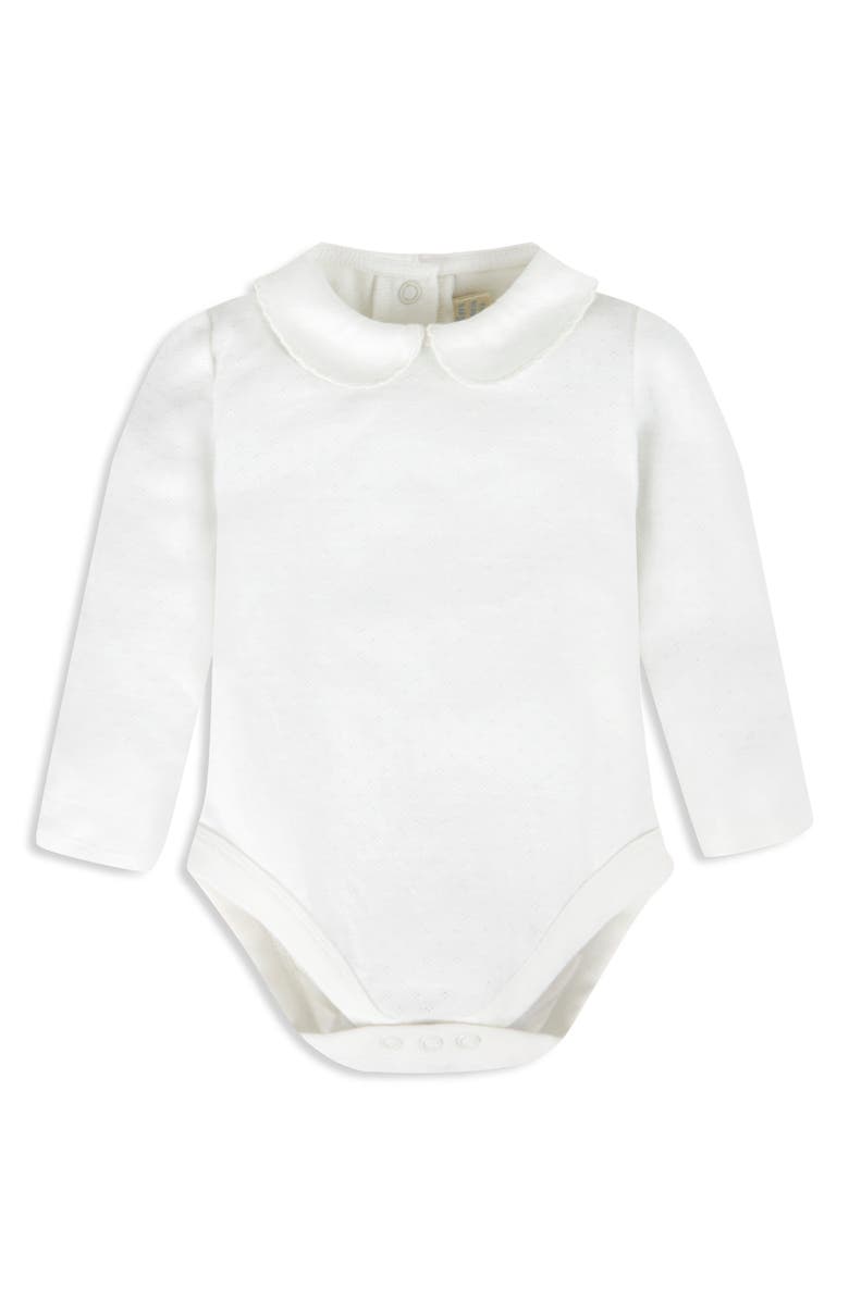 JOJO MAMAN BEBE Long Sleeve Pointelle Bodysuit and Embroidered Velvet Dress Set, Alternate, color, 