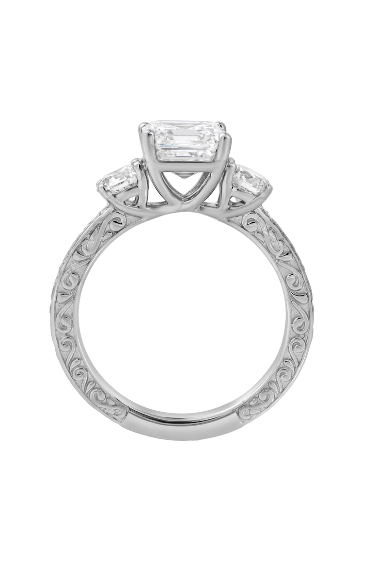 Nyraelle 14K Gold 2.70 Ct Asscher Lab Grown Diamond Engagement Ring, Alternate, color, 14K White Gold