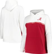 PROFILE Women's Profile White/Crimson Alabama Crimson Tide Plus Size Taping Pullover Hoodie