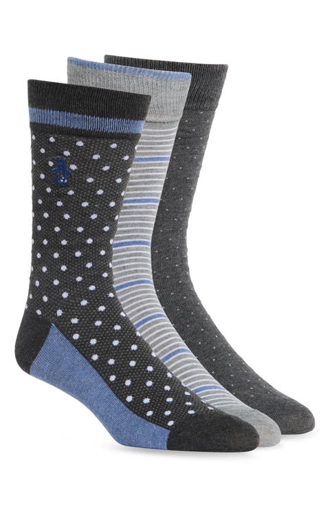 Check Diamond 3-Pack Assorted Dress Socks