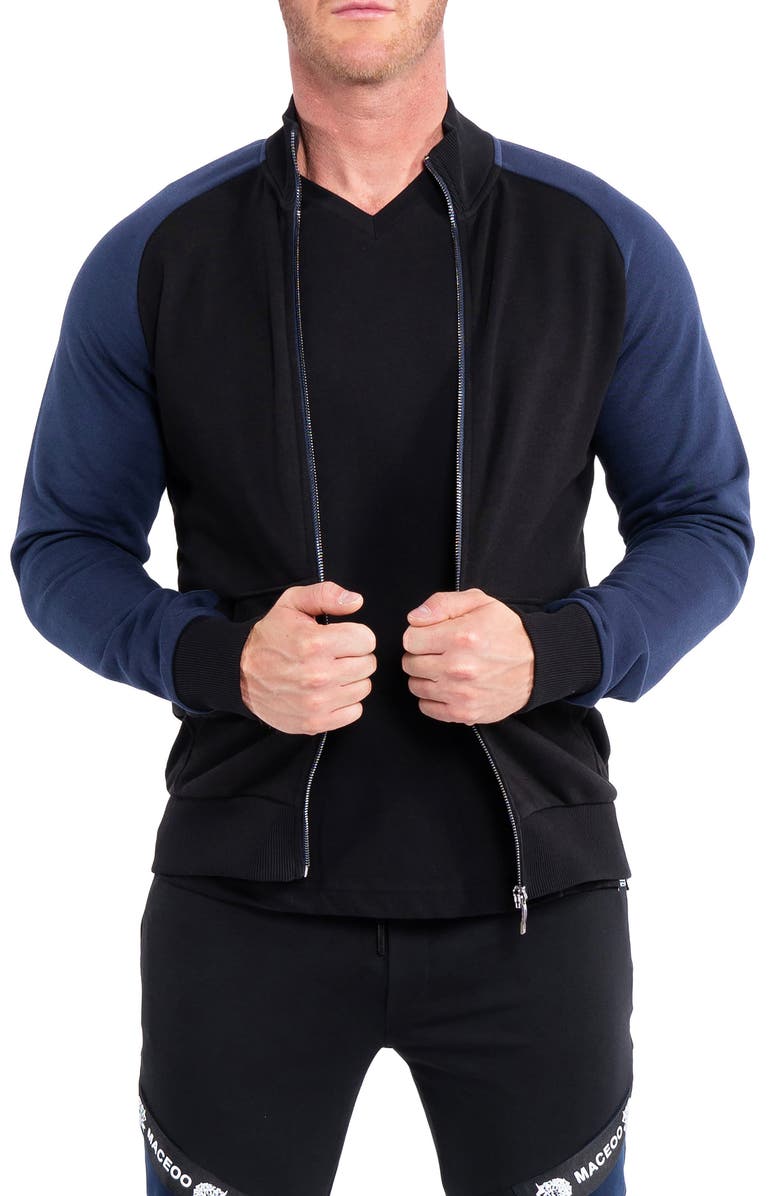 Maceoo Blueside Black Zip Jacket, Alternate, color, Black