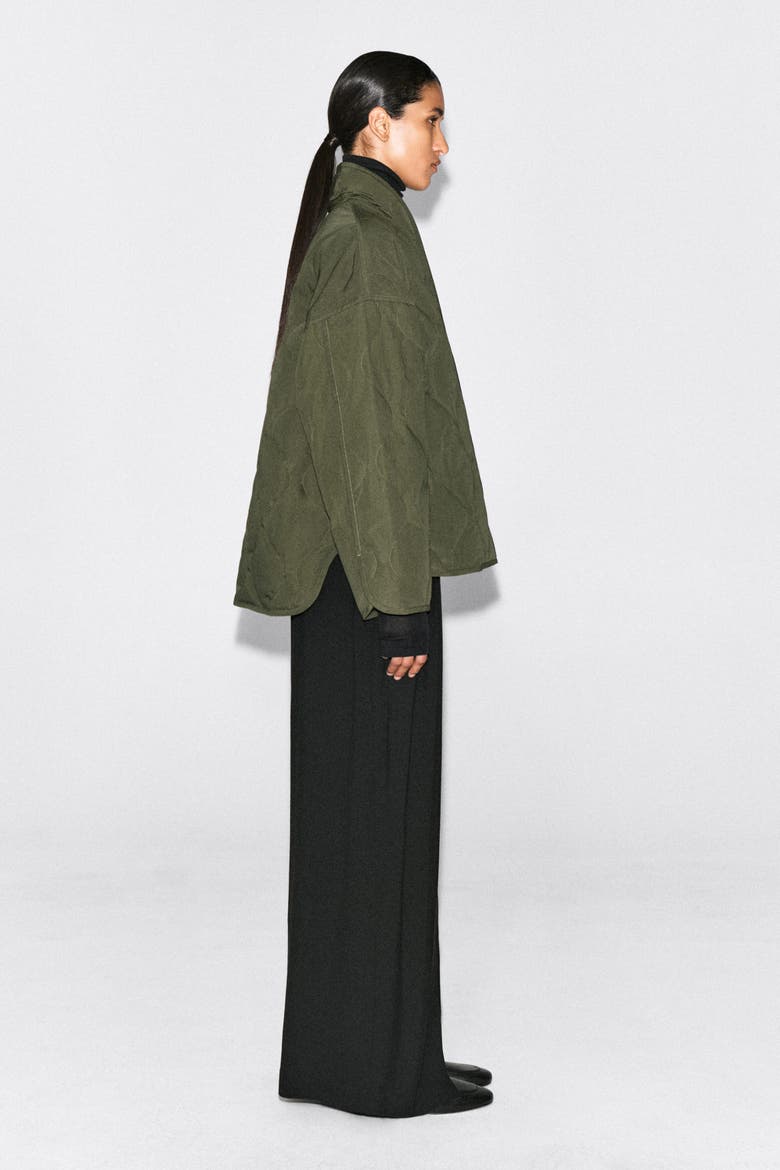 Shawl-collar Quilted Jacket, Alternate, color, KHAKI