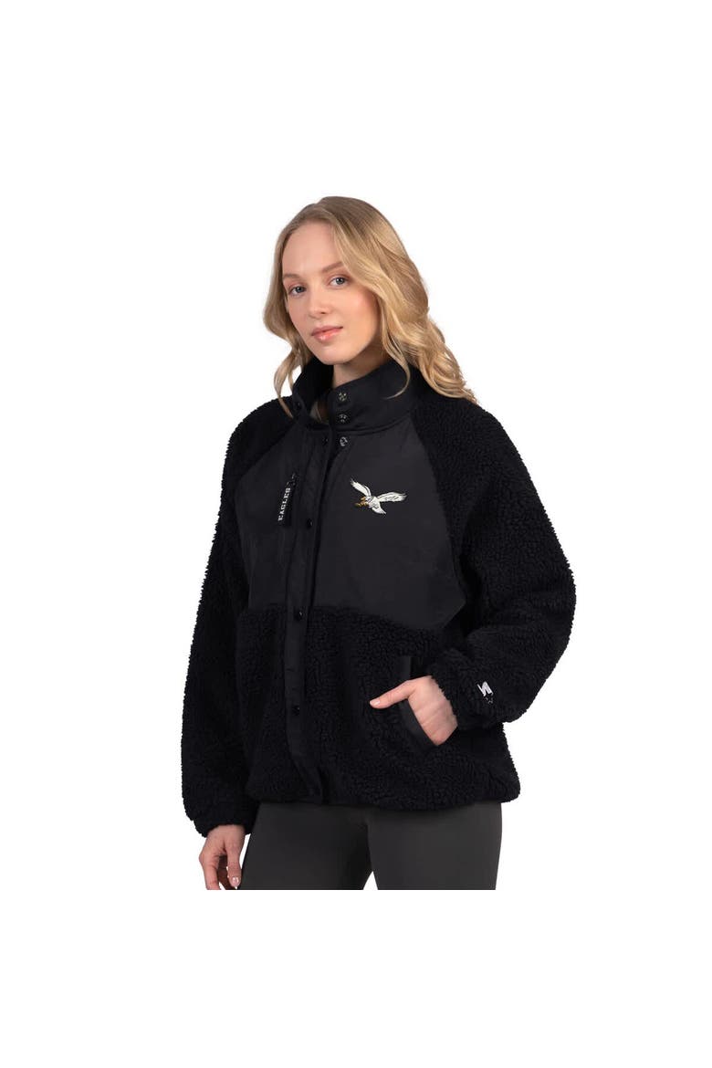 Women's Starter Black Philadelphia Eagles On the Ball Sherpa Jacket, Main, color, Black