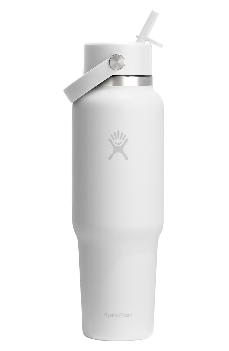 Hydro Flask 40-Ounce Wide Mouth with Flex Straw Cap, Main, color, White