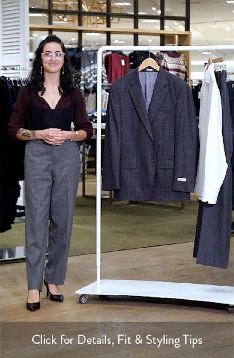 Flynn Classic Fit Brown Check Wool Sport Coat, sales video thumbnail