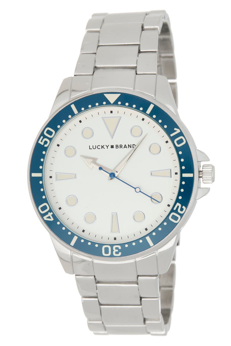 Bracelet Watch, 44mm, Main, color, SILVER/ NAVY