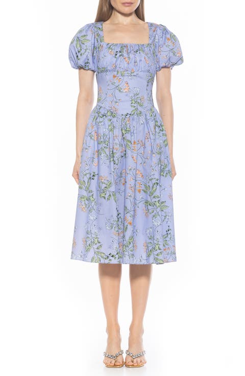 Jessi Puff Sleeve Midi Dress