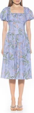 Alexia Admor Jessi Puff Sleeve Midi Dress