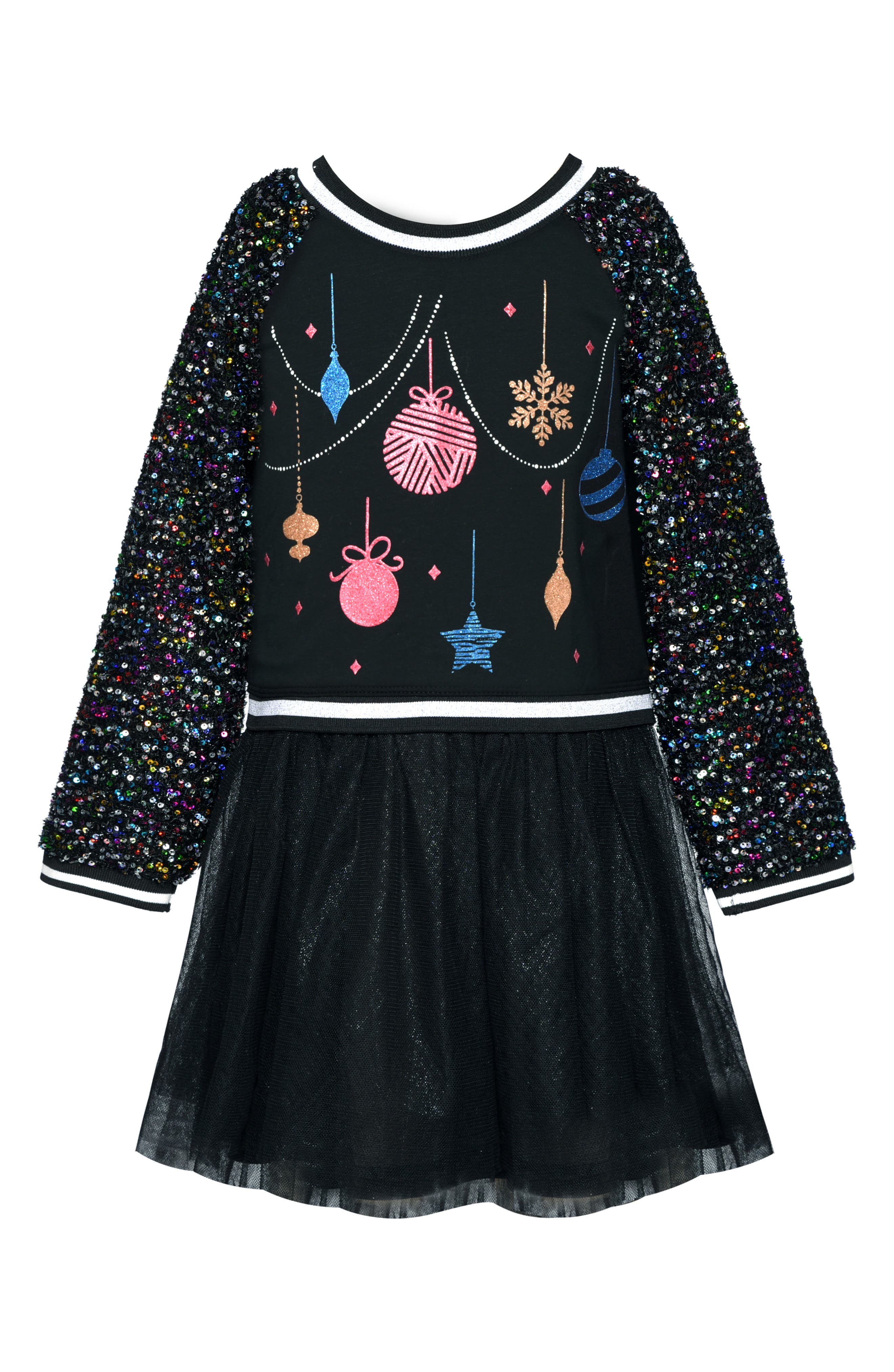 Truly Me Kids' Ornament Long Sleeve Dress