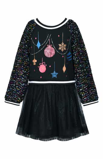 Truly Me Kids' Ornament Long Sleeve Dress