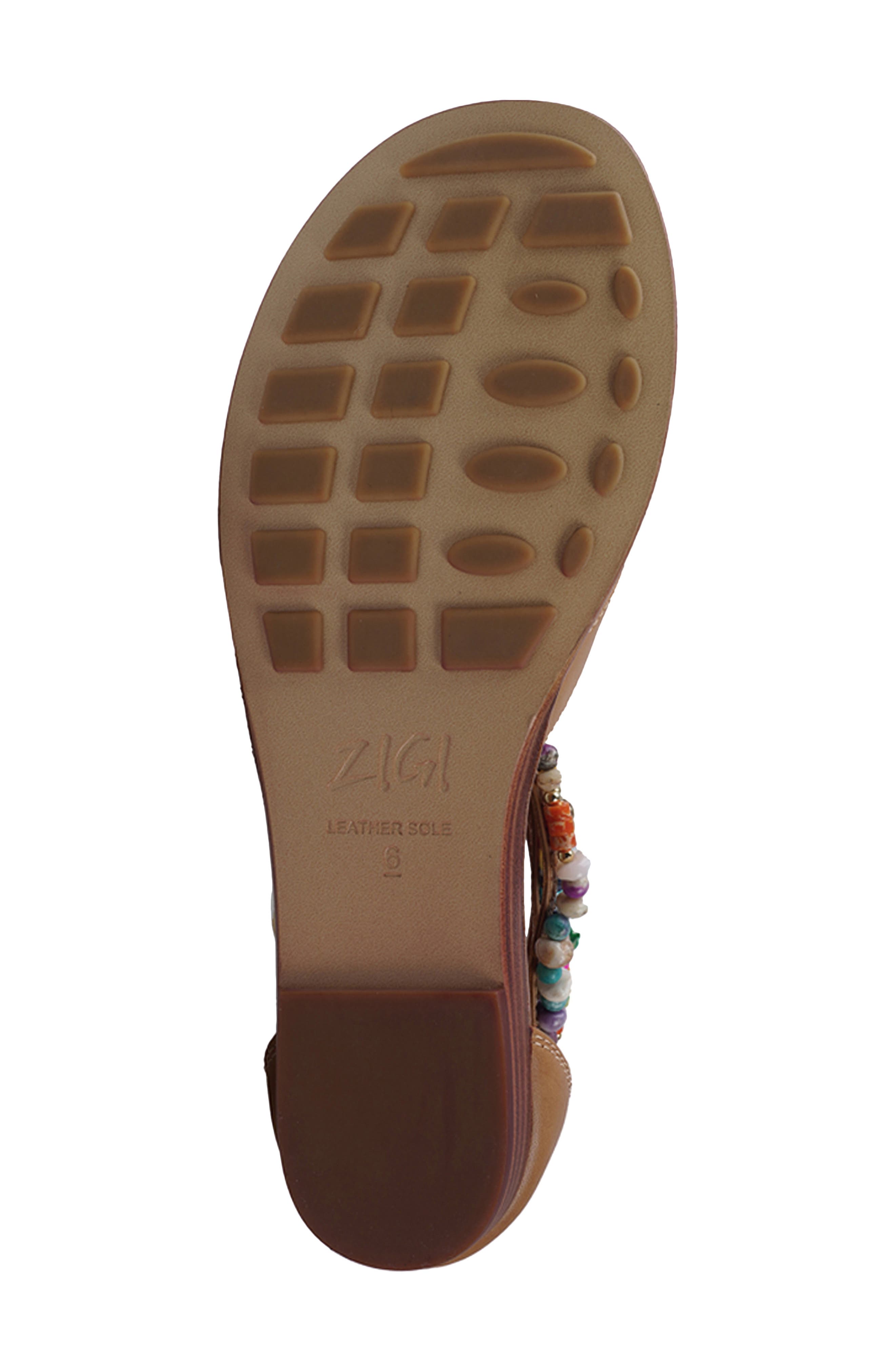 ZIGI Farina Beaded Ankle Cuff Sandal, Alternate, color, Tan Multi