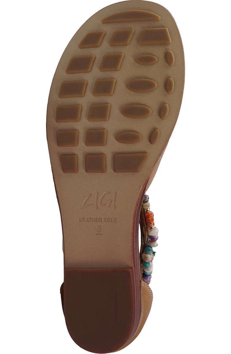 ZIGI Farina Beaded Ankle Cuff Sandal, Alternate, color, Tan Multi