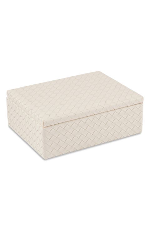 Anastasia Woven Leather Trinket Box