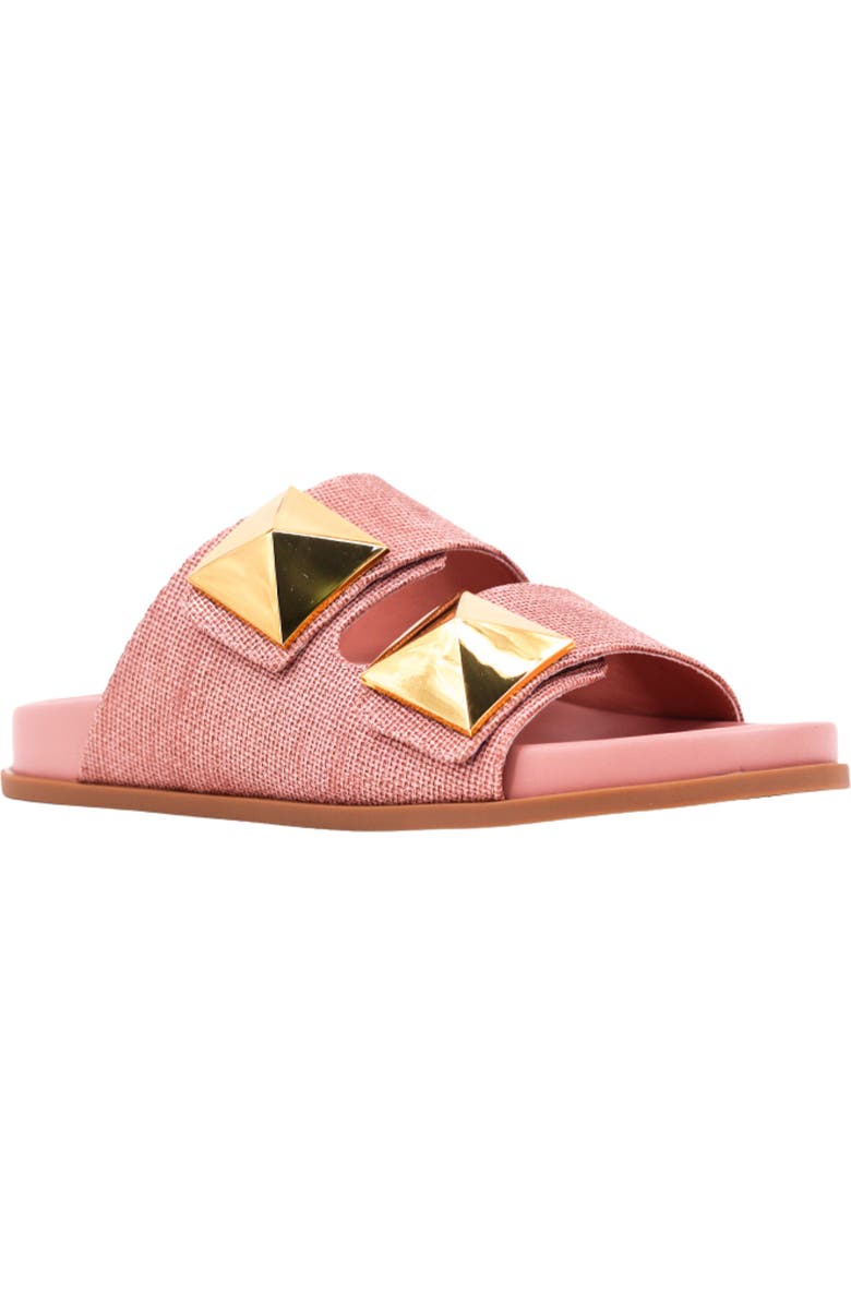 SHUSHOP Bernarda Studded Slide Sandal, Main, color, Blush Woven