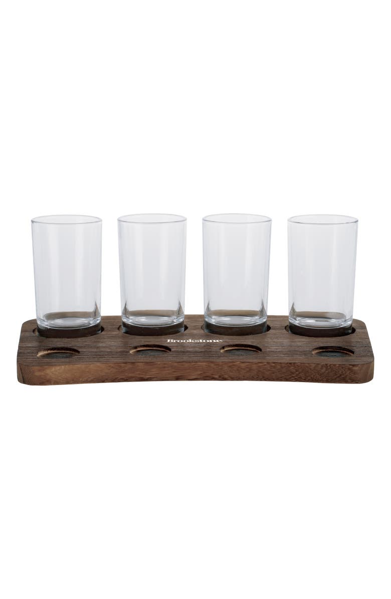BROOKSTONE Beer Tasting Flight Set, Main, color, Brown
