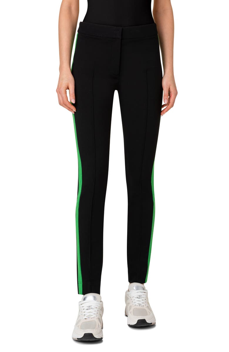 Akris punto Mara Side Stripe Jersey Ankle Pants, Main, color,