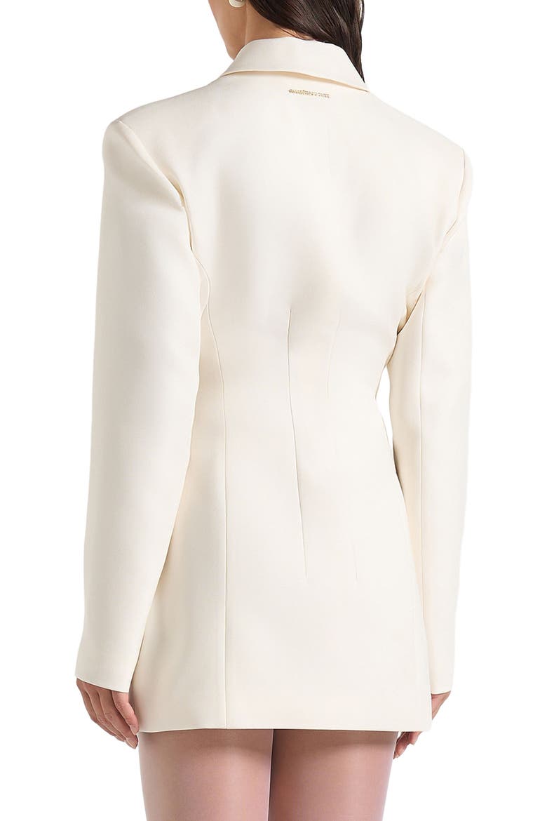 Amelie Cinch Button Up Blazer Dress, Alternate, color, Off White