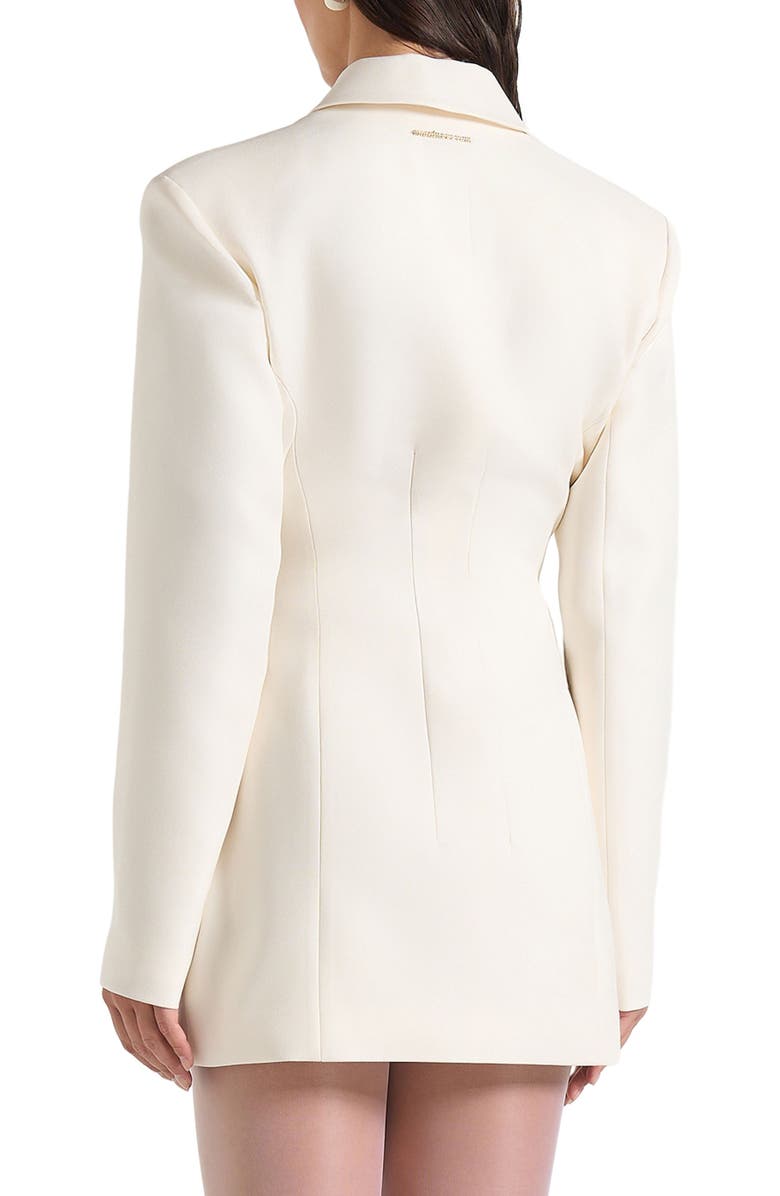 Manière De Voir Amelie Cinch Button Up Blazer Dress, Alternate, color, Off White