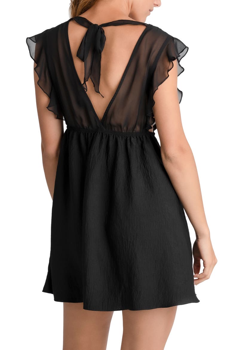 Elsie Babydoll Chemise, Alternate, color, BLACK