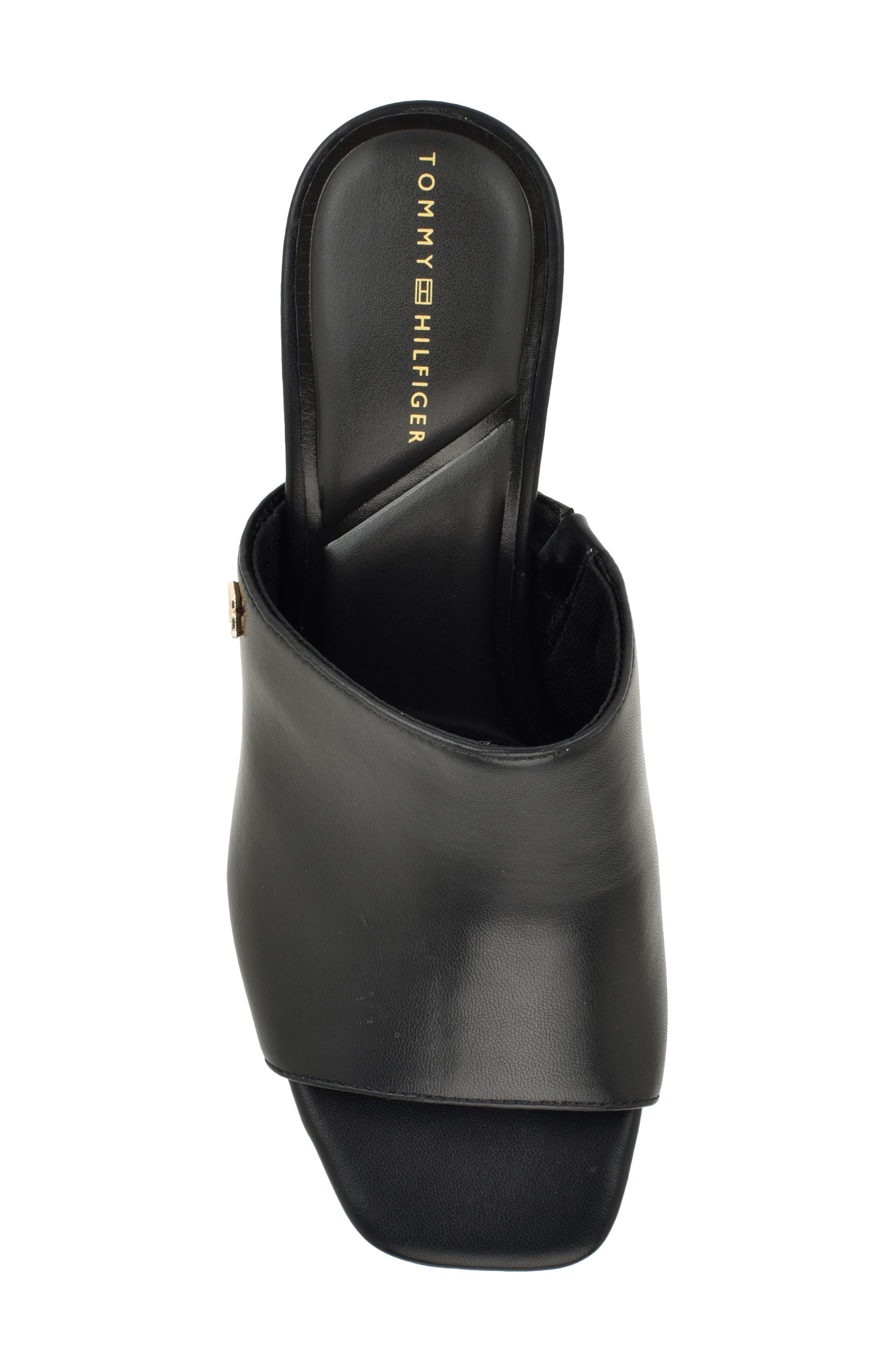 Sassey Faux Leather Slide Sandal, Alternate, color, BLACK
