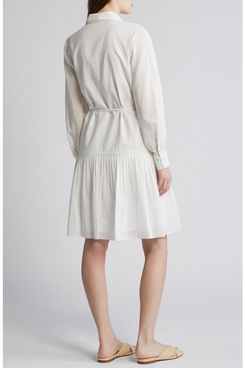 Viola Long Sleeve Cotton & Silk Shirtdress, Alternate, color, WHITE
