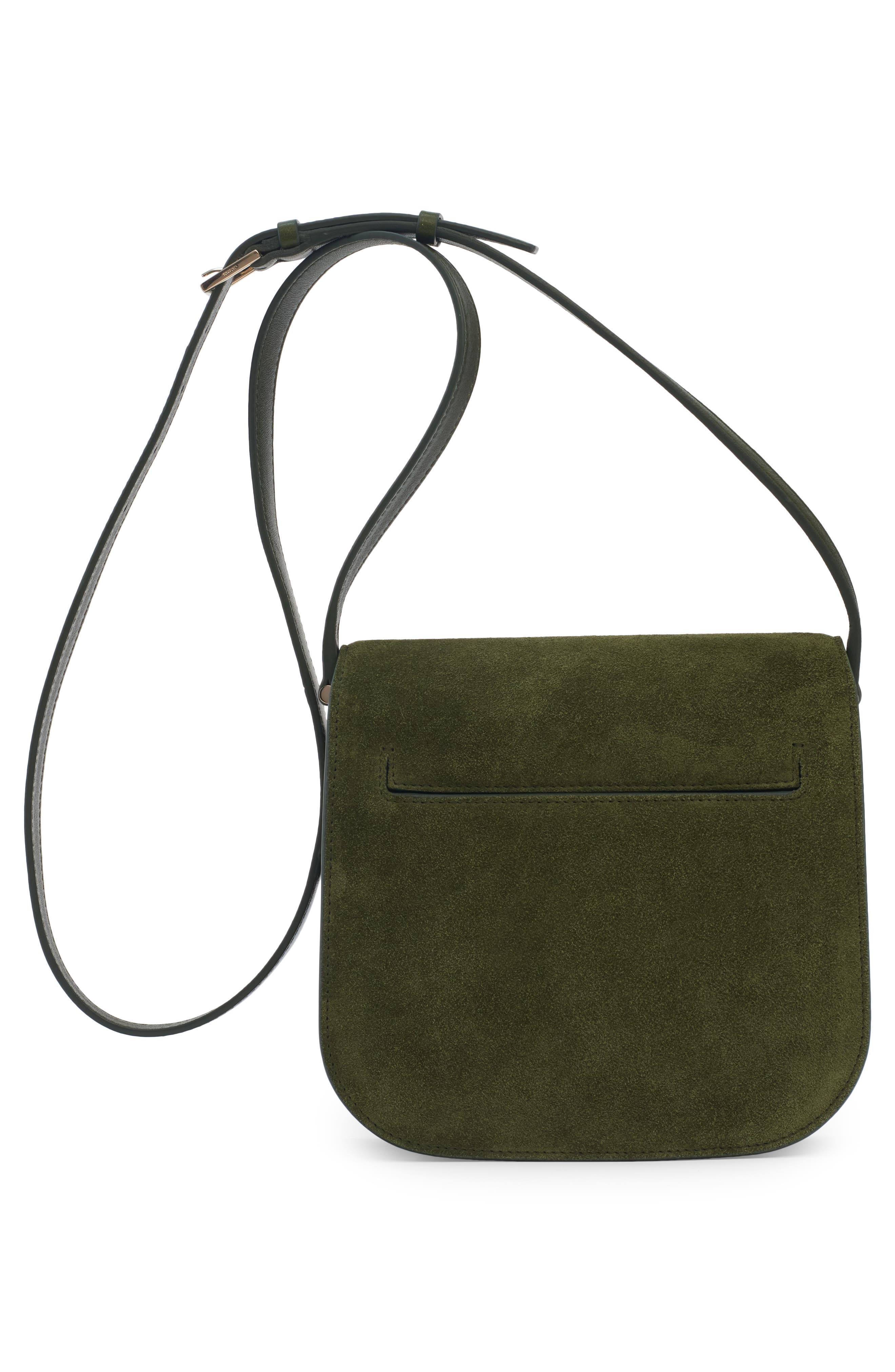 TOM FORD Mini Suede Crossbody Bag, Alternate, color, 1E018 Moss Green
