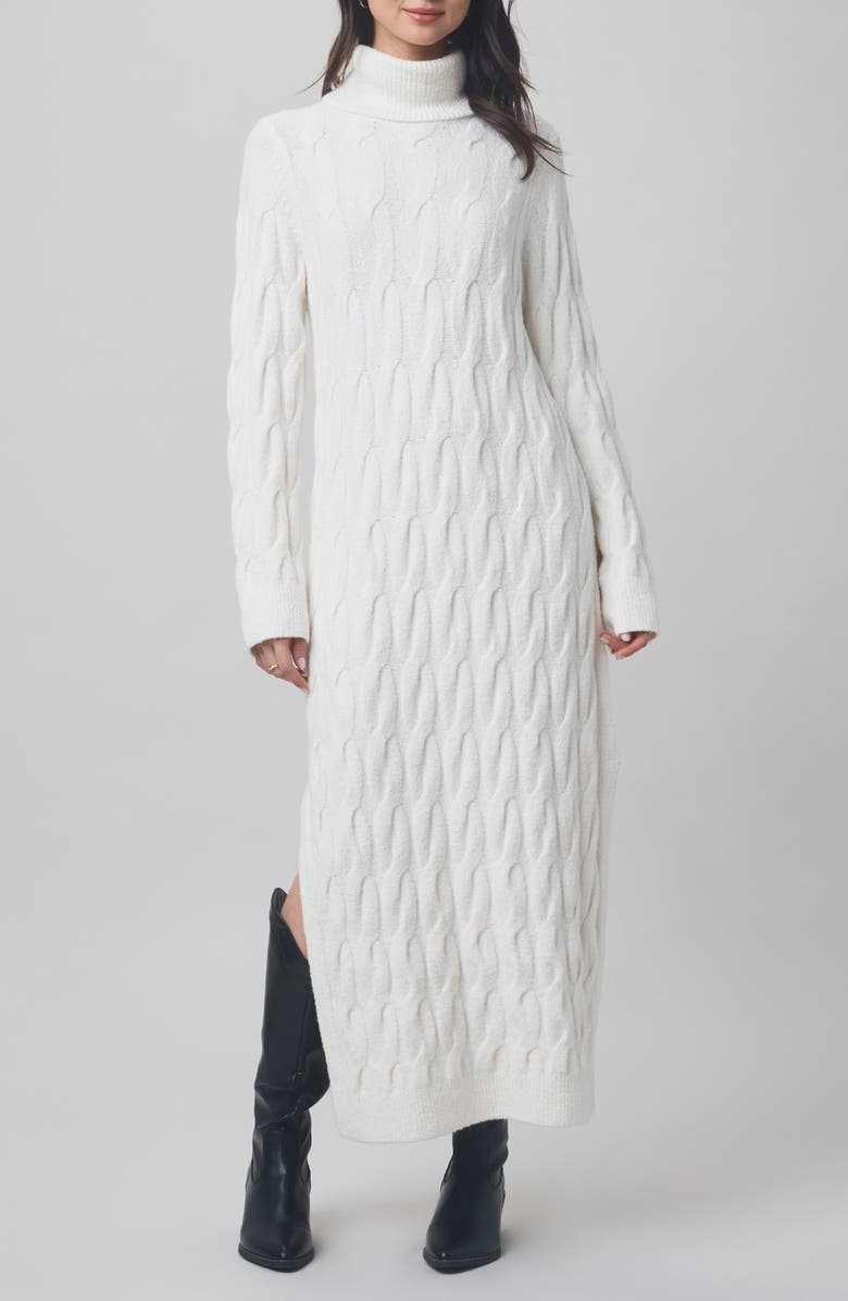 Splendid x @cellajaneblog Cable Knit Sweater Dress, Main, color, 