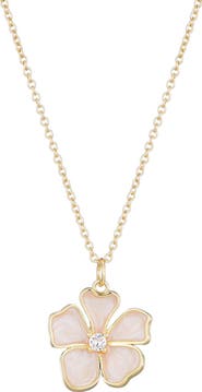 Adornia Mother-of-Pearl & Cubic Zirconia Flower Pendant Necklace