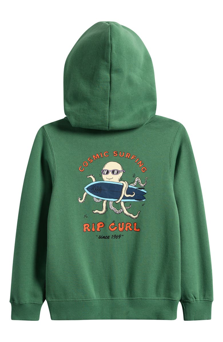 Rip Curl Kids' Cosmic Surfing Zip Hoodie, Alternate, color, Grass Green