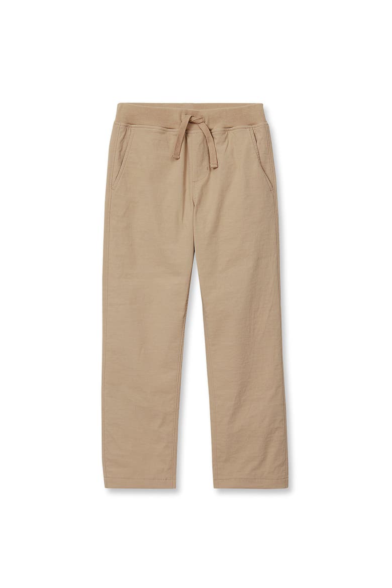 Boys Iron Knee Stretch Jersey Lined Pull On Pants, Main, color, Khaki