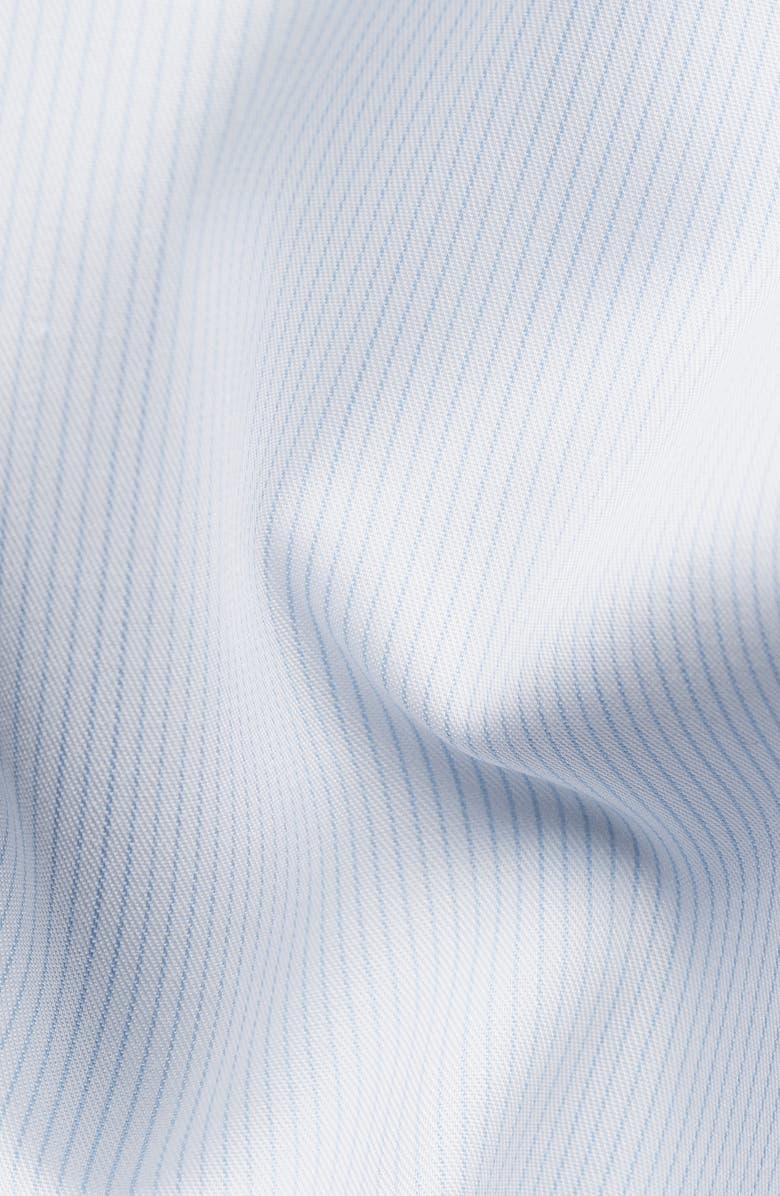 Eton Slim Fit Pinstripe Cotton Twill Dress Shirt, Alternate, color, Light Blue