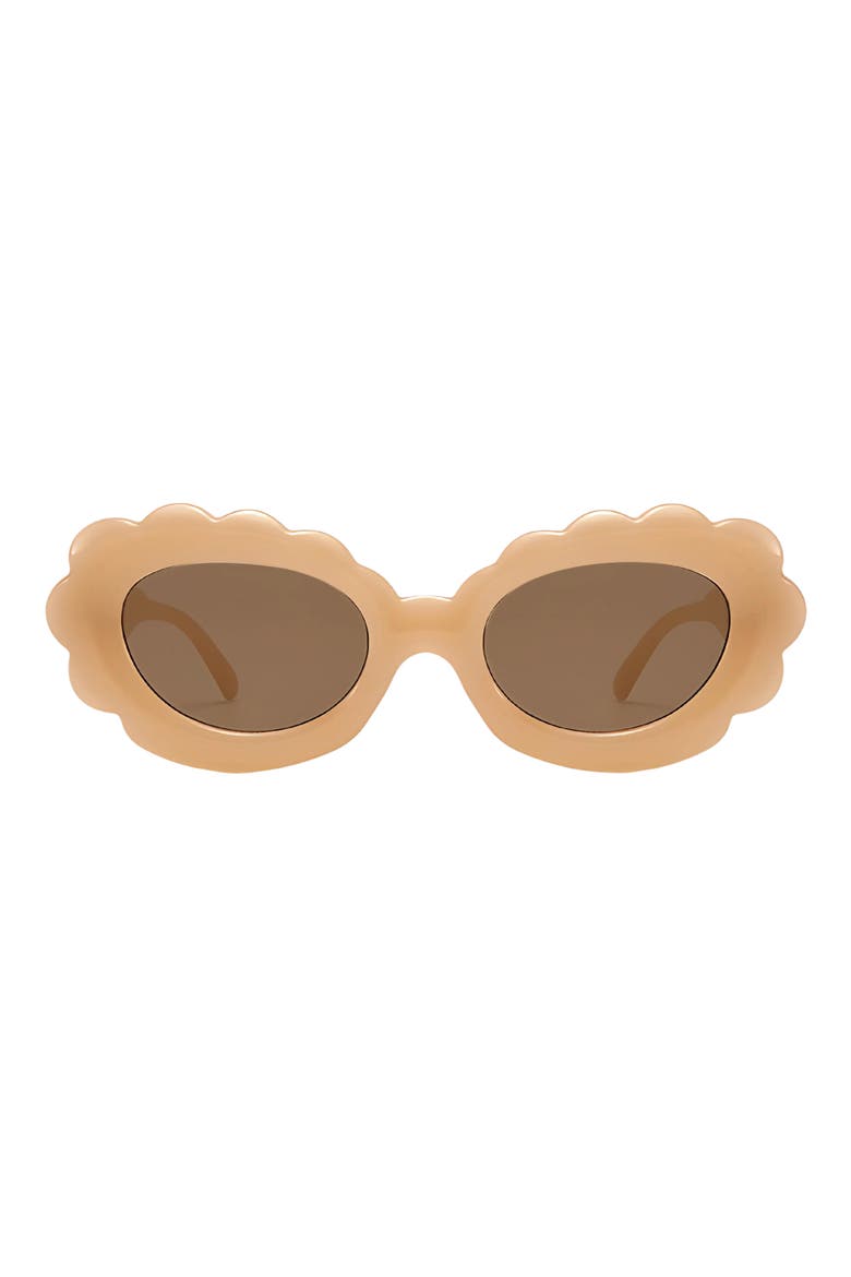 Lilah 74mm Polarized Oversize Oval Sunglasses, Main, color, TAN / TAN