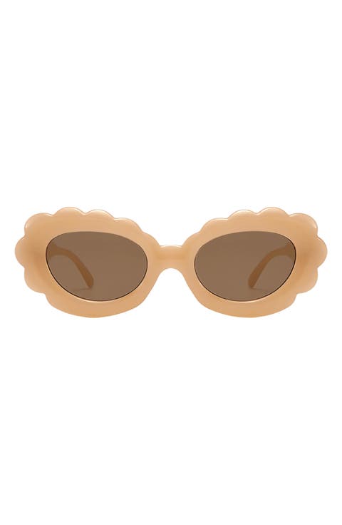 Lilah 74mm Polarized Oversize Oval Sunglasses