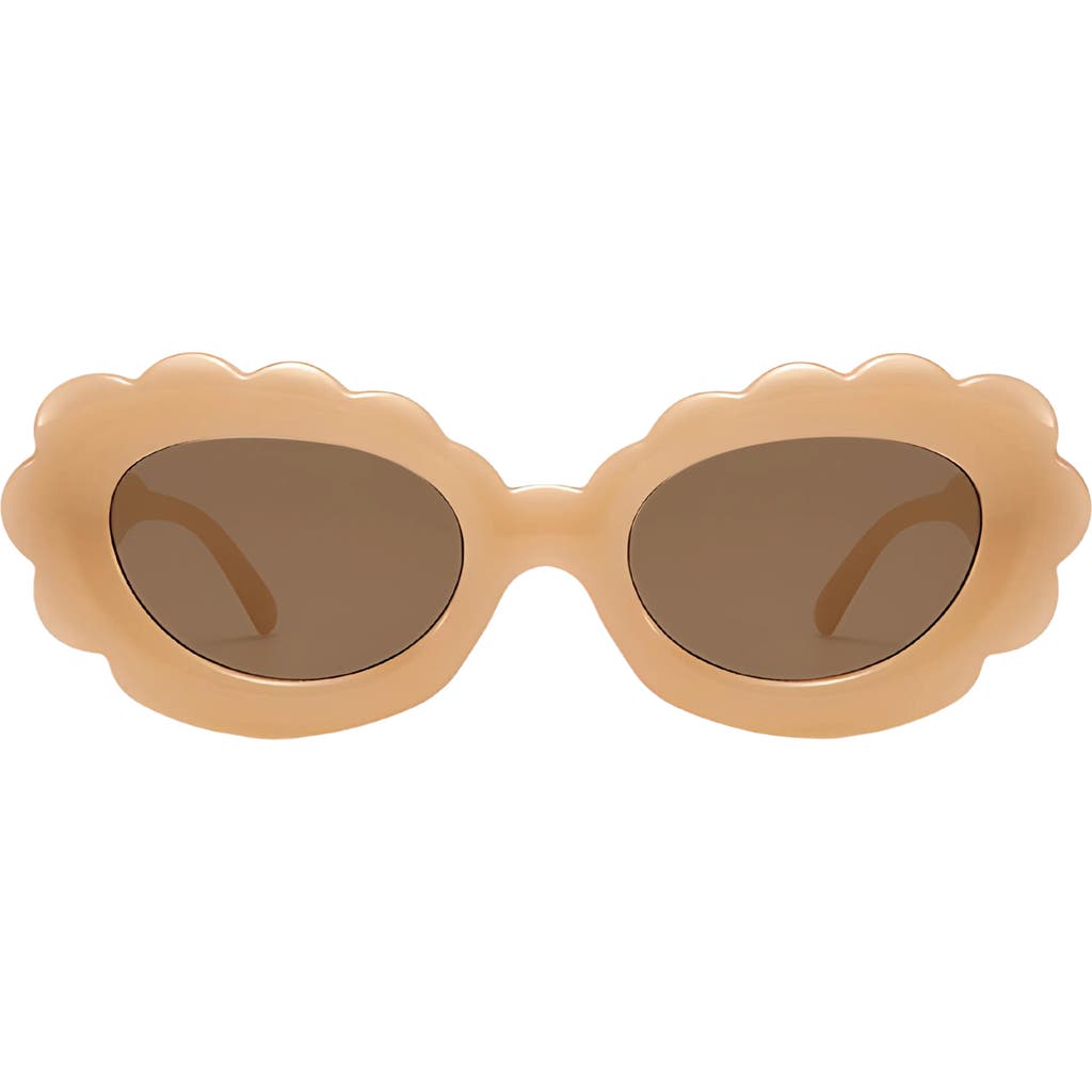 Fifth & Ninth Lilah 74mm Polarized Oversize Oval Sunglasses in Tan /Tan