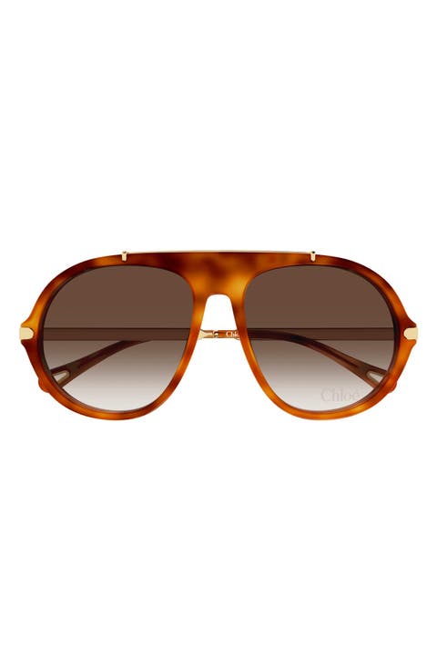 58mm Gradient Round Sunglasses