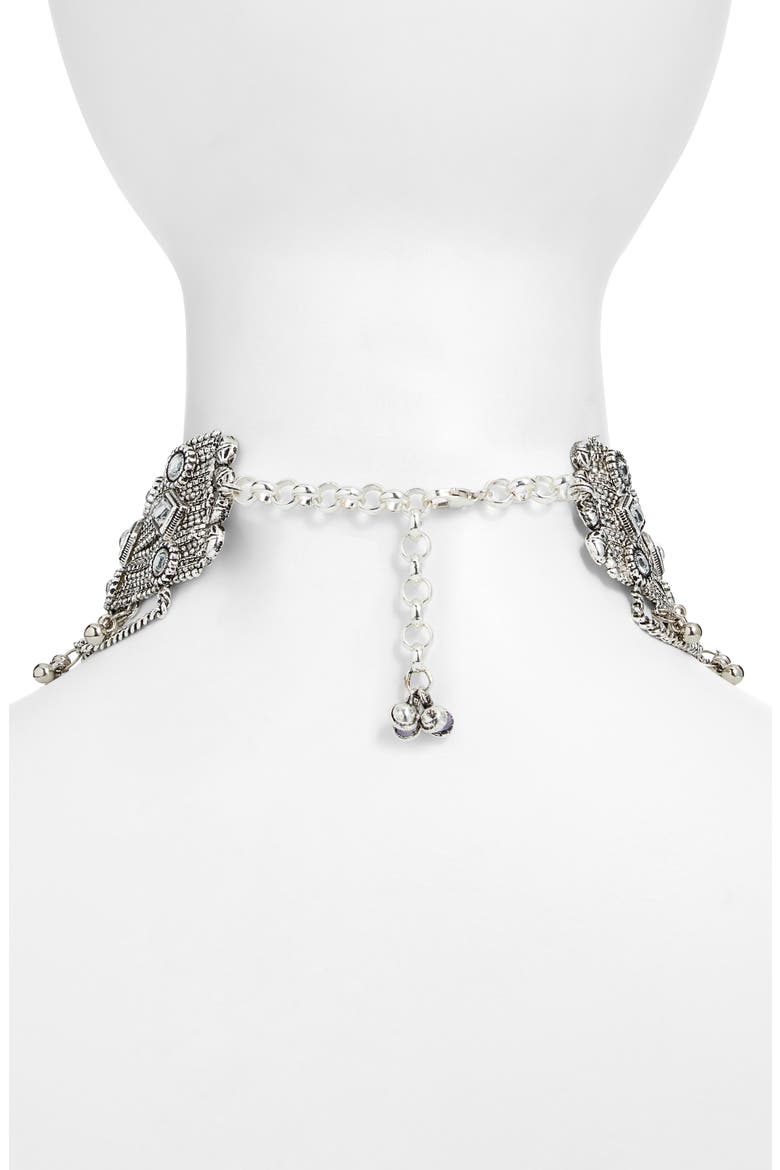 Parvati Goddess Choker Necklace, Alternate, color, SILVER
