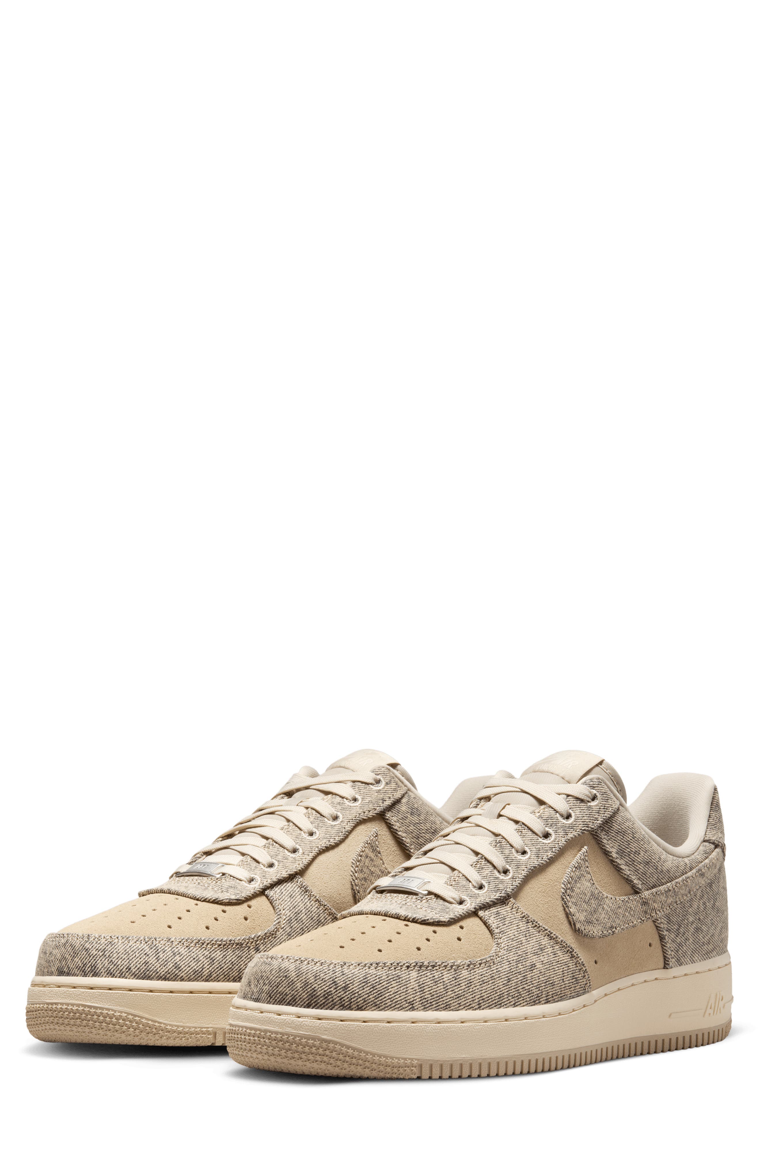 Air Force 1 '07 LV8 Denim Basketball Sneaker, Main, color, KHAKI/ SILVER/ DESERT KHAKI