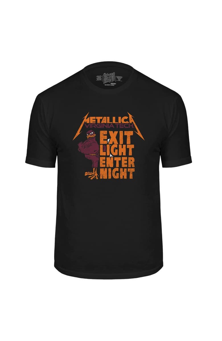 Retro Brand Men's Original Retro Brand Black Virginia Tech Hokies Metallica Retro T-Shirt, Alternate, color, Black