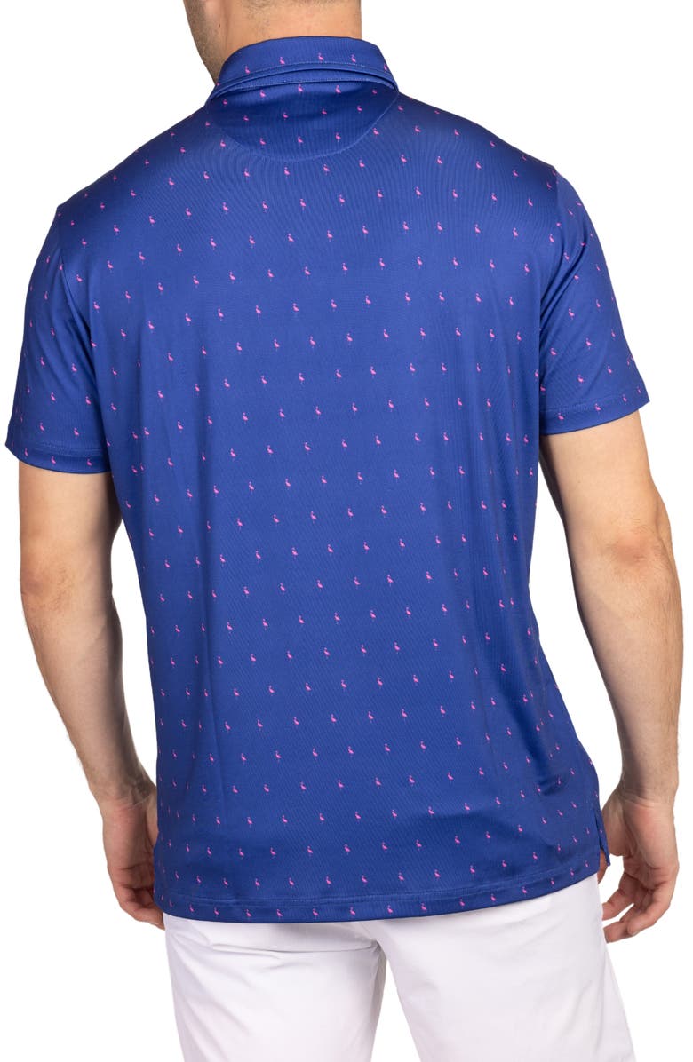 TailorByrd Sapphire Blue Byrd Print Performance Polo, Alternate, color, Sapphire Blue