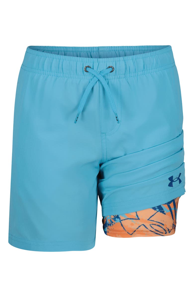 Under Armour Kids' Compression Volley Swim Trunks, Alternate, color, Fresco Blue