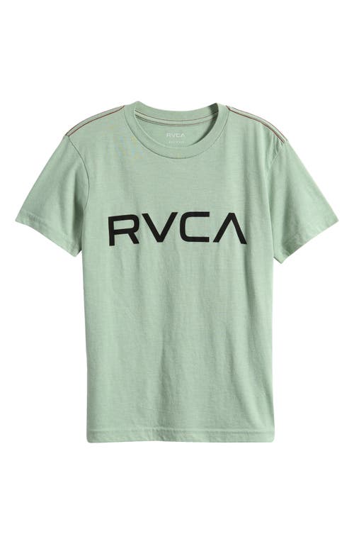 RVCA Kids' Big Logo Cotton Graphic T-Shirt in Granite Green 