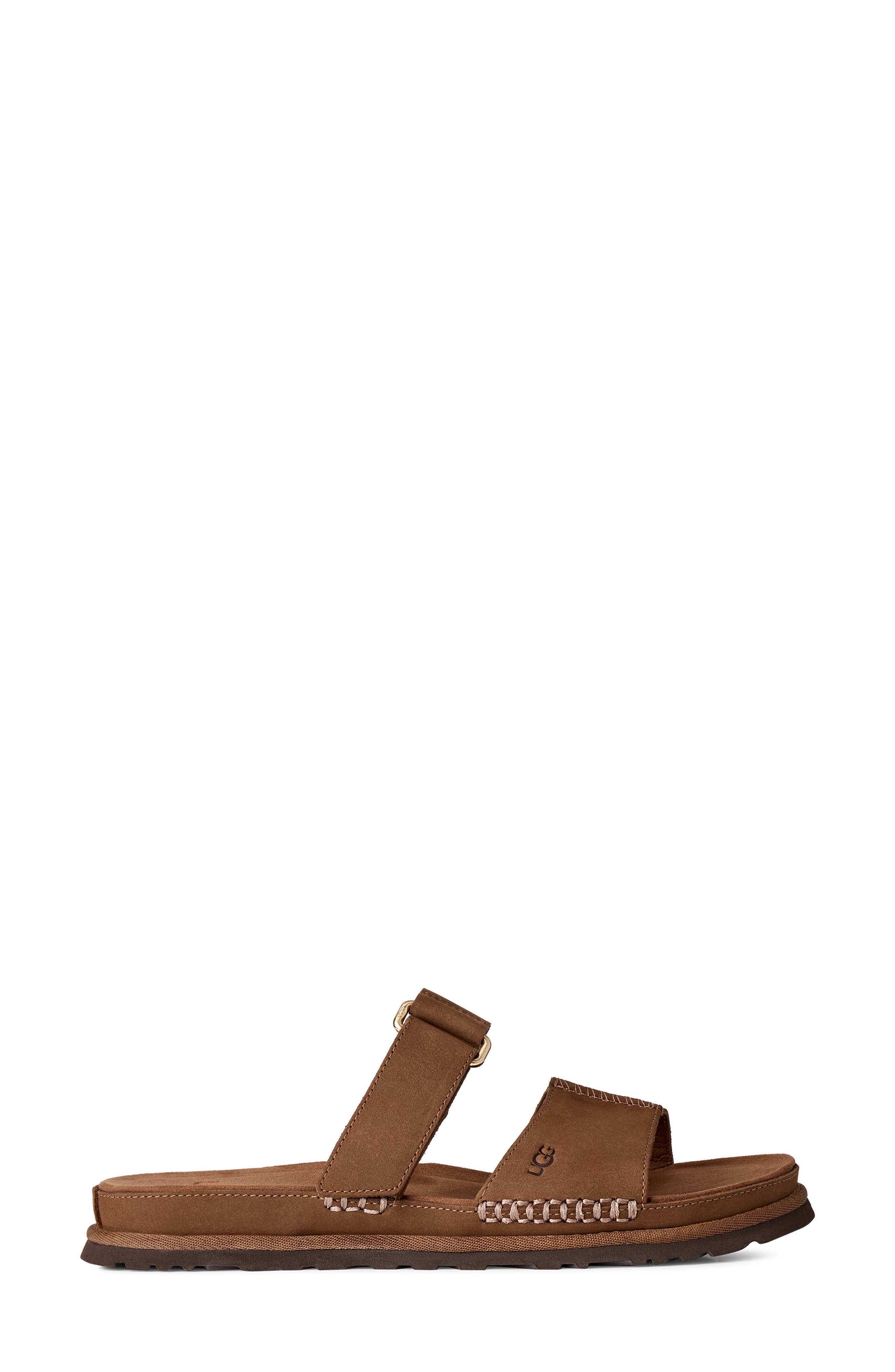 UGG<sup>®</sup> GoldenGaze Slide Sandal, Alternate, color, Dark Chestnut