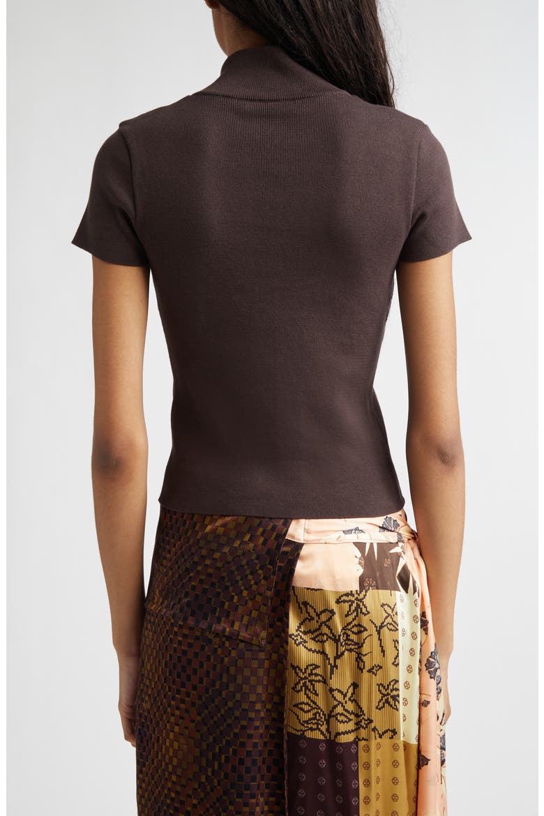 Mollie Embroidered Logo Rib Cotton Polo, Alternate, color, BROWN
